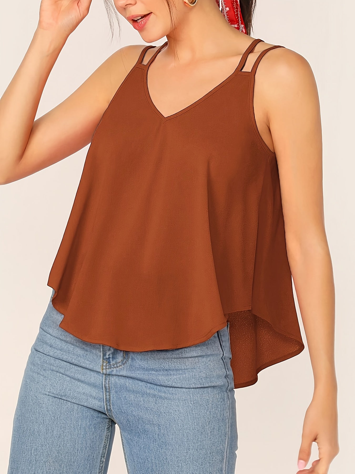 Damen Sommer Spaghettiträger Top mit lockerer Passform und modernem Design – Ideal für Freizeit und Alltag
