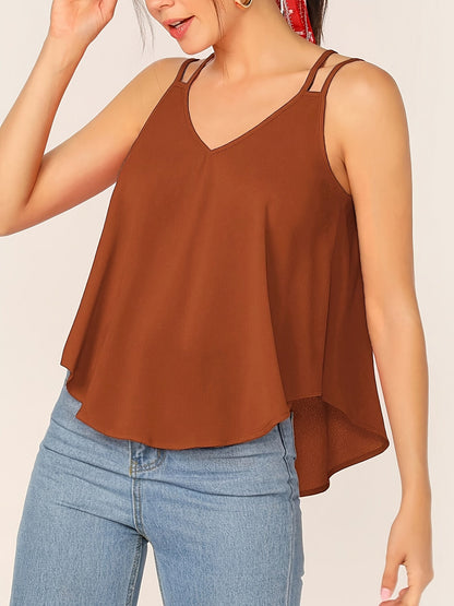 Damen Sommer Spaghettiträger Top mit lockerer Passform und modernem Design – Ideal für Freizeit und Alltag