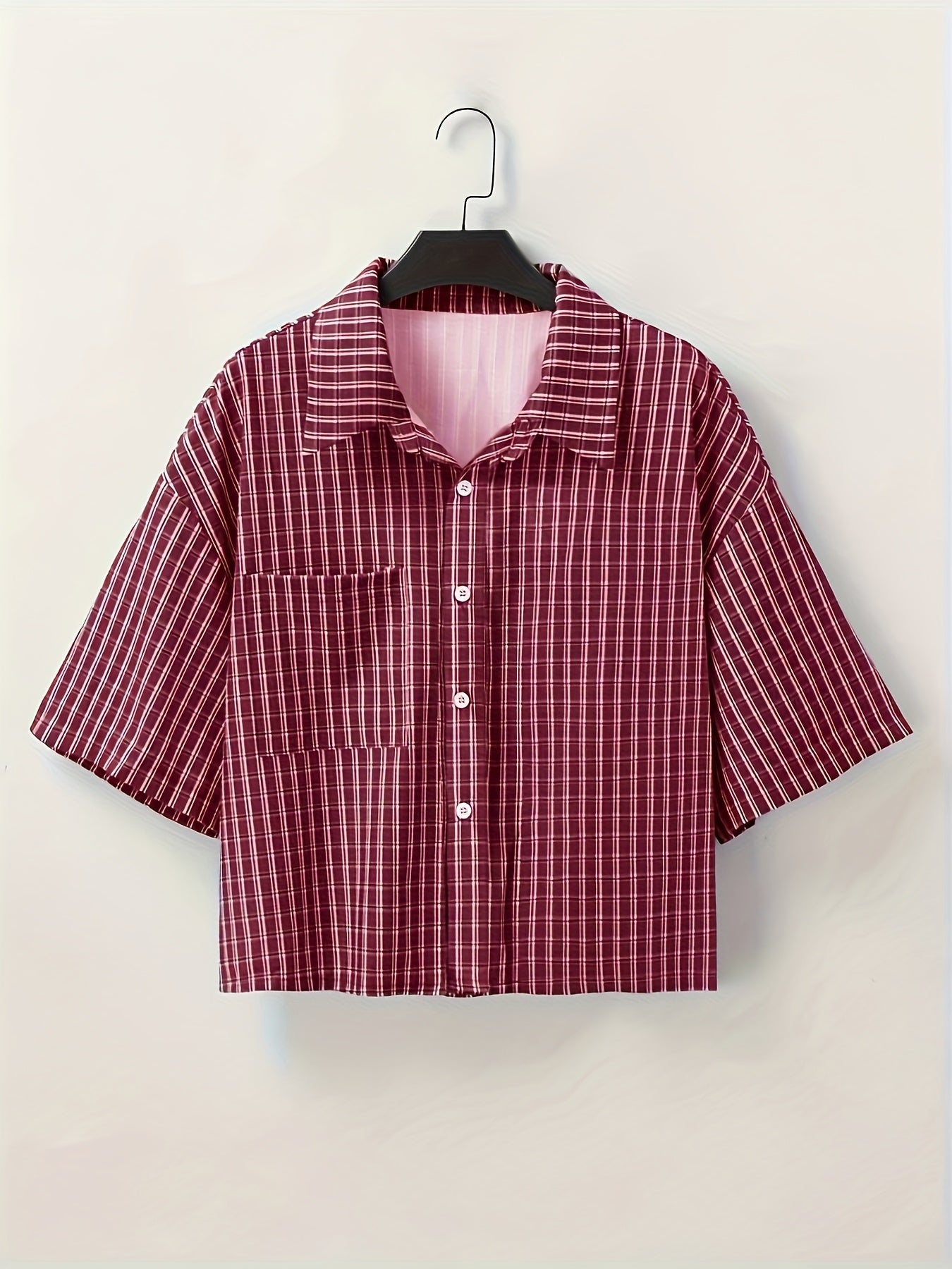Herren Kurzarm Oversize Hemd im Karo-Design – Moderner Streetstyle für Freizeit & Alltag
