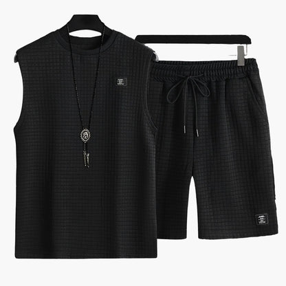Men's Casual Tank Top Set with Shorts – Fashionable Sleeveless Outfit for Summer & Sports