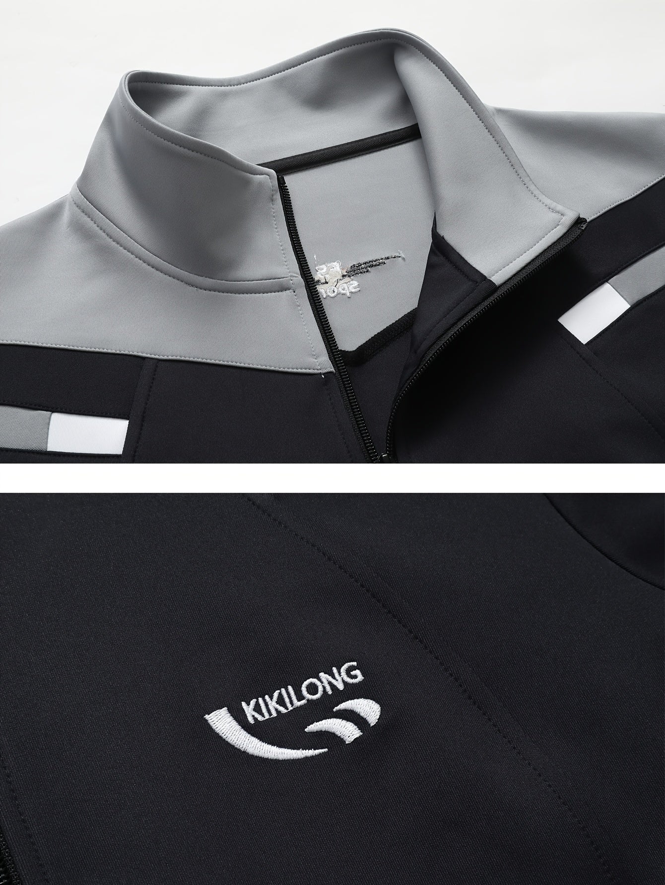 Men’s two-piece tracksuit with stand-up collar jacket and pants