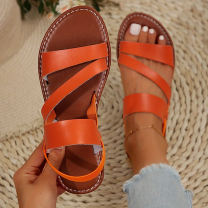 Women's Summer Shoes Casual Flat Sandals with Cross Straps