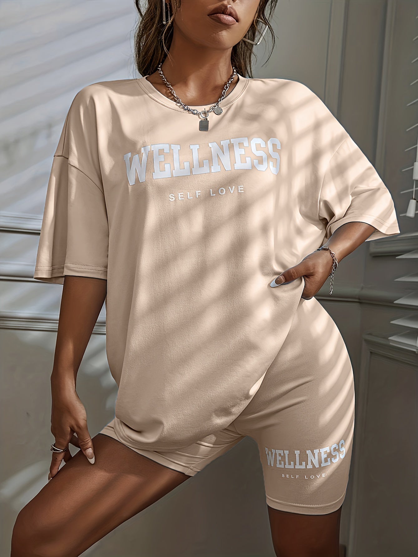 Women's Wellness Oversize Lounge Set – Relaxation & Casual Look with Statement Print
