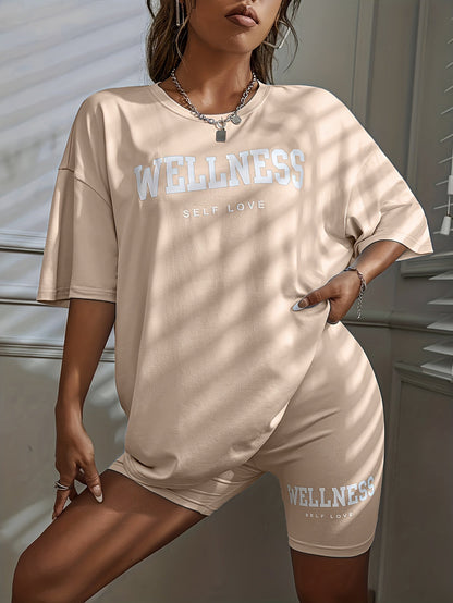 Women's Wellness Oversize Lounge Set – Relaxation & Casual Look with Statement Print