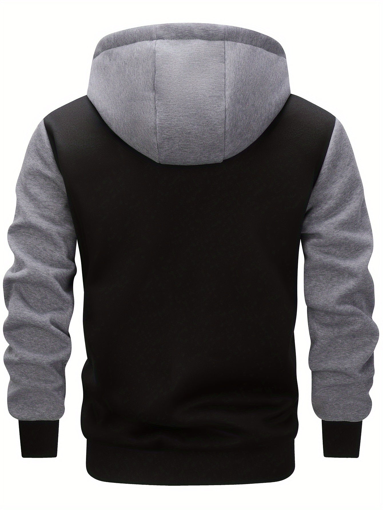 Men's two-tone hooded jacket with snap buttons