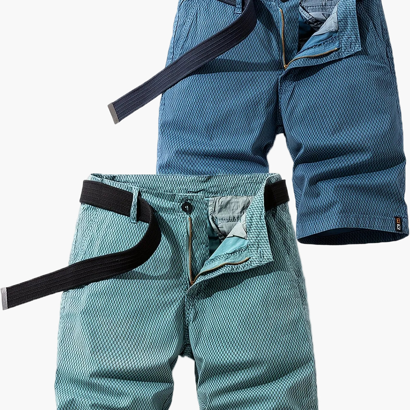 Men's Summer Casual Shorts with Belt – Breathable Regular Fit Bermuda Shorts for Everyday and Outdoor Use