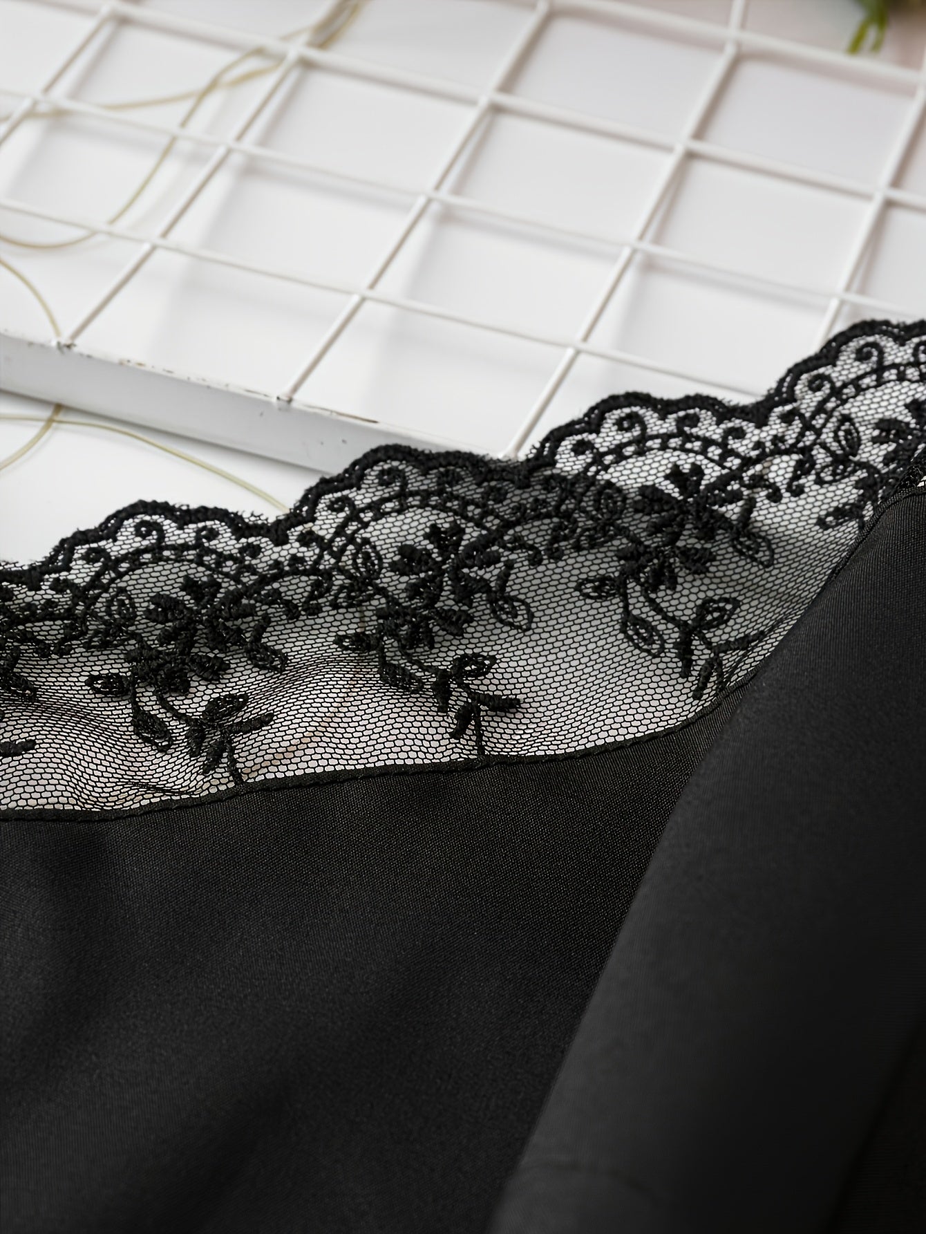 Women's spaghetti strap top with button placket and lace trim – Elegant blouse for everyday wear and special occasions