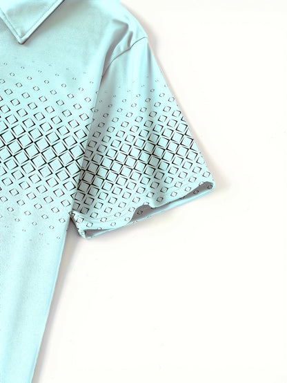 Herren Polo-Shirt mit geometrischem Muster – Modischer Freizeit-Look für Alltag und Sommer