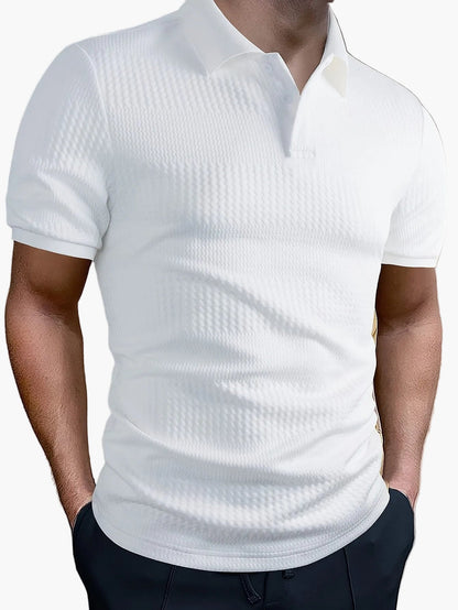 Herren Poloshirt Slim Fit mit Strukturmuster – Casual Sommerstyle