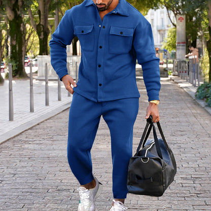 Jamie – Slim Single-Breasted Suit in Solid Color Design for Men