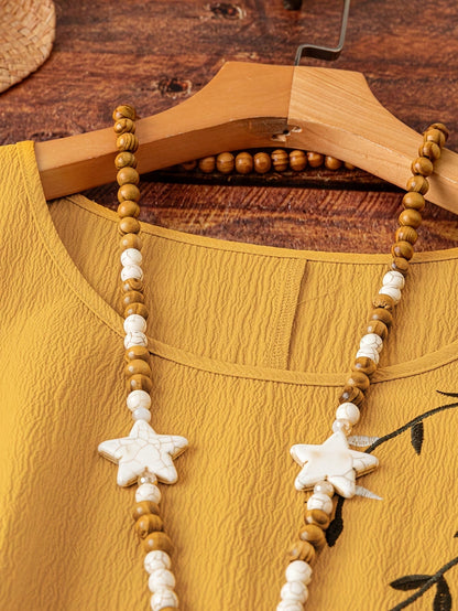 Women's Casual Dress with Embroidery and Floral Pattern – Elegant Summer Style for Everyday and Going Out