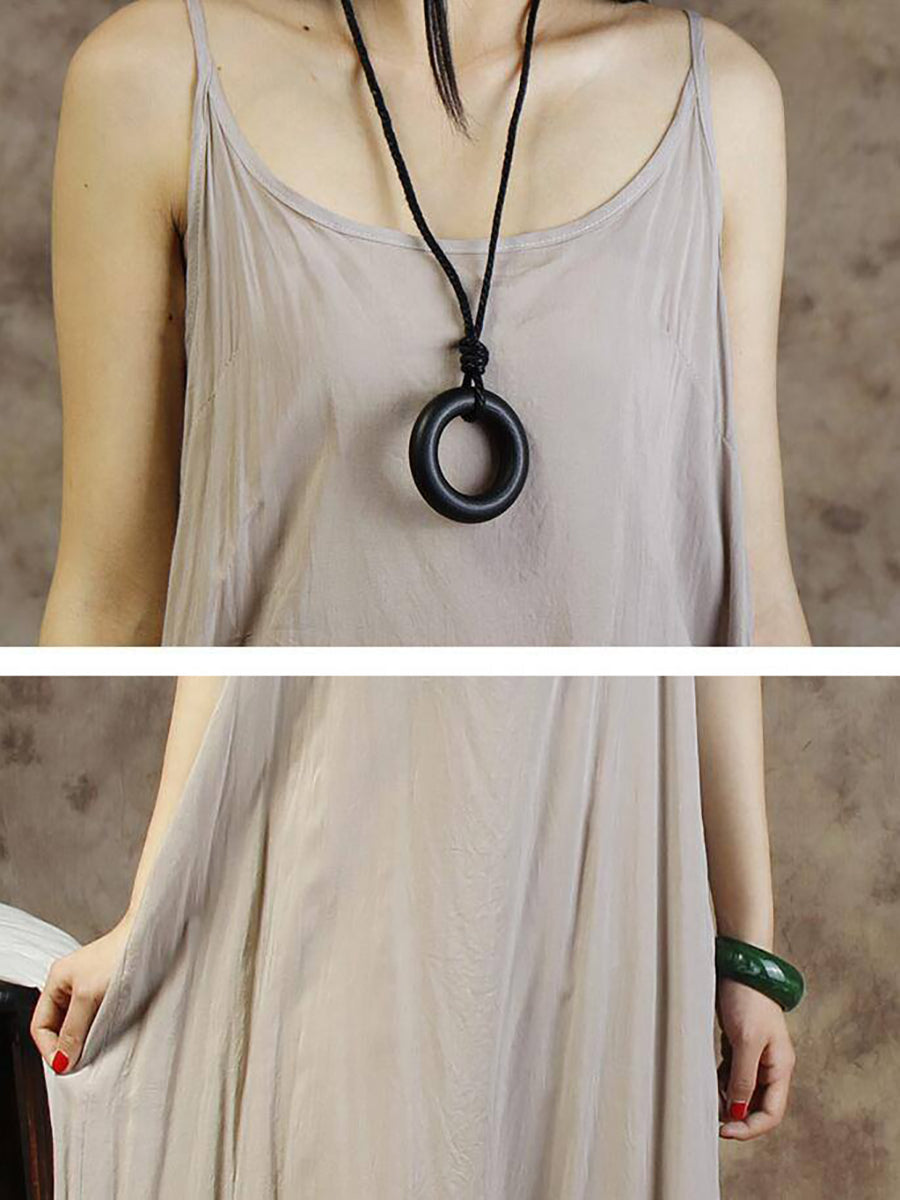 Women's Summer Strap Dress Loose Elegant Casual Midi Dress