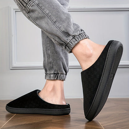 Unisex black slippers with soft lining