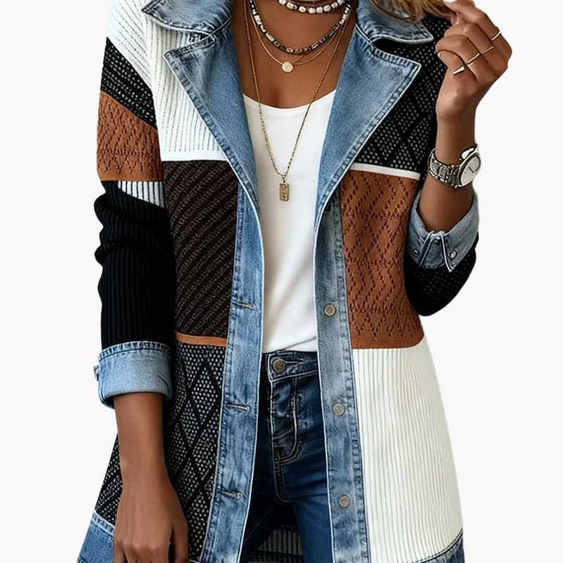 Women's Blazer in Denim Look – Elegant Business Casual Style for Everyday and Office
