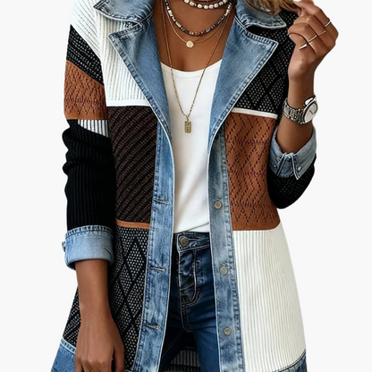 Women's Blazer in Denim Look – Elegant Business Casual Style for Everyday and Office