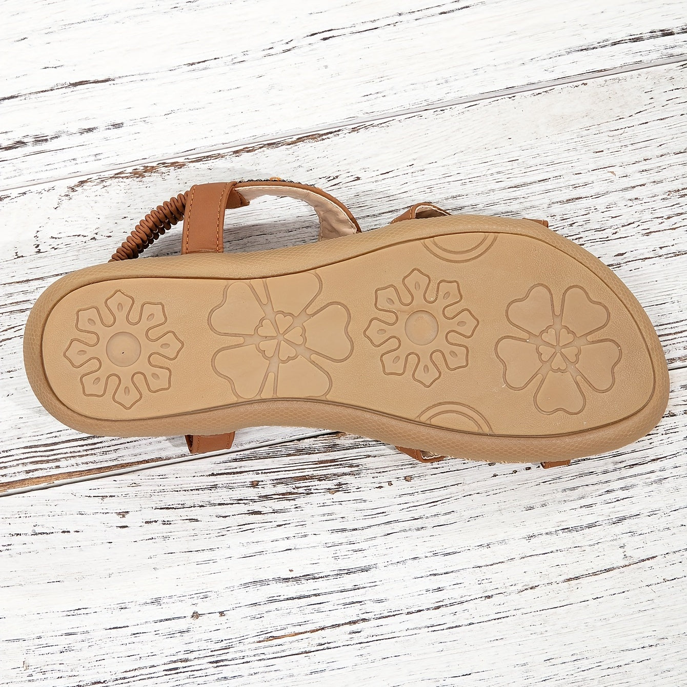 Women's Boho Sandals with Decorative Jewelry and Elastic Ankle Strap – Comfortable Summer Shoes for Casual Wear and Vacation