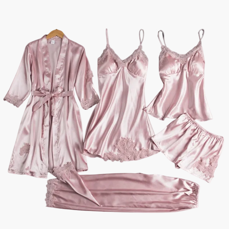 Women's Nightwear Set 5-piece – Elegant Pajama and Home Clothing Set for Stylish Evenings