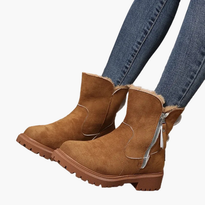 Women's winter ankle boots with warm lining and tread sole – fashionable and comfortable boots for everyday and leisure use