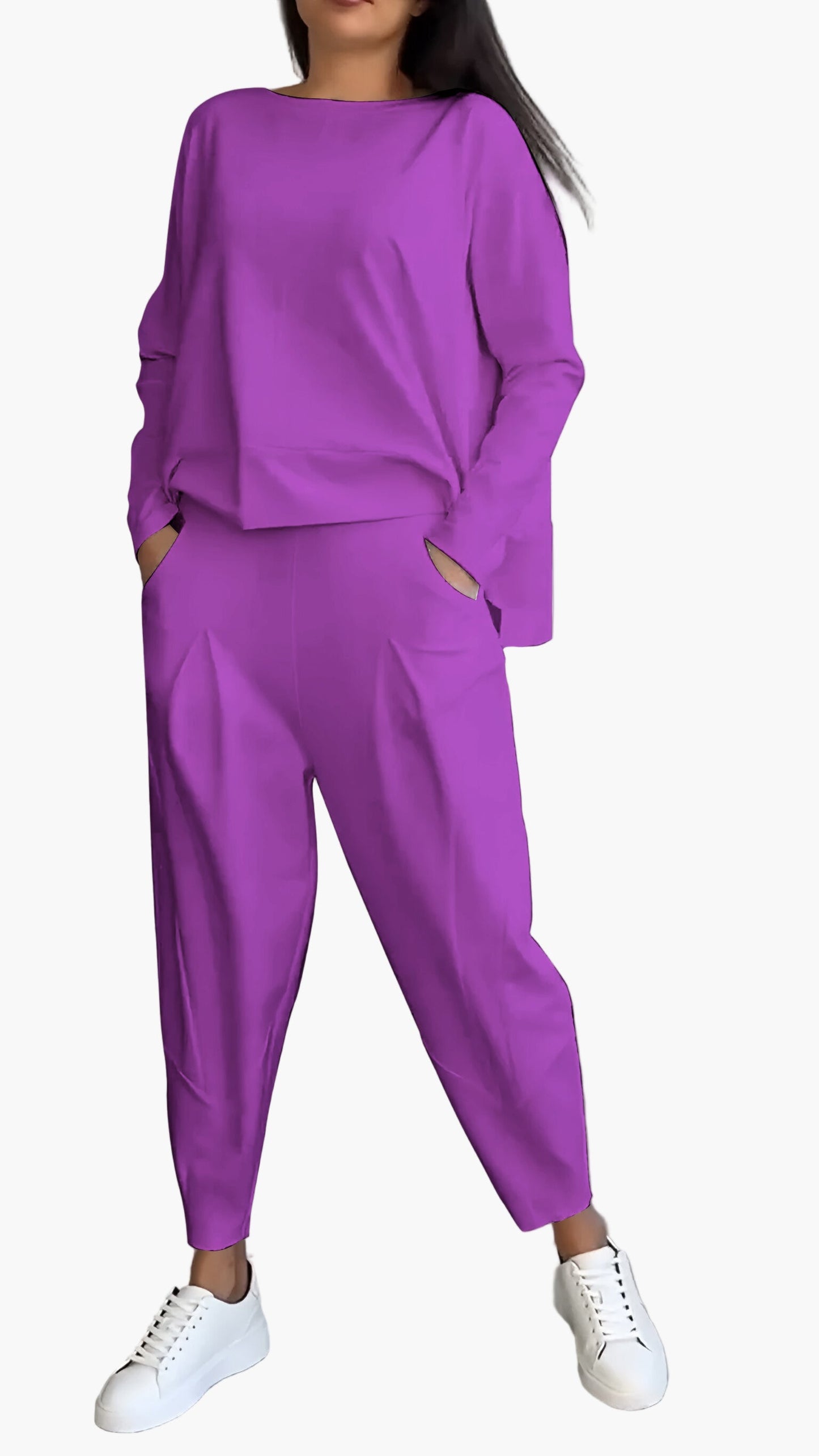 Women's Two-Piece Cozy Lounge Set – Fashionable Casual Suit for Home & Everyday Use