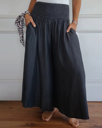 Women's Loose Casual Trousers with High Waist – Relaxed Bohemian Style for Everyday and Vacation