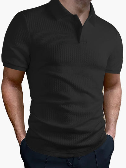 Herren Poloshirt Slim Fit mit Strukturmuster – Casual Sommerstyle