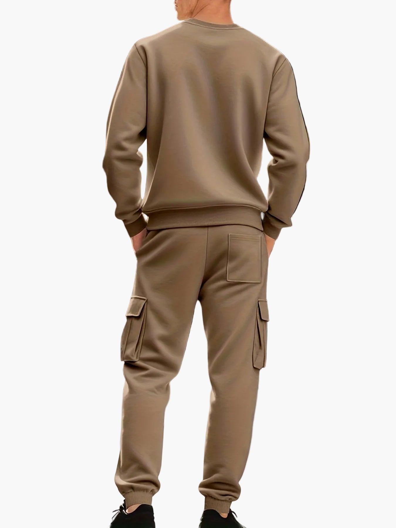 Herren Freizeit-Sportanzug Set mit Sweatshirt und Cargo-Jogginghose – Urbaner Zweiteiler für Alltag und Sport