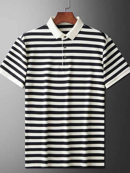 Men's polo shirt with maritime stripes – Classic casual style for everyday and leisure