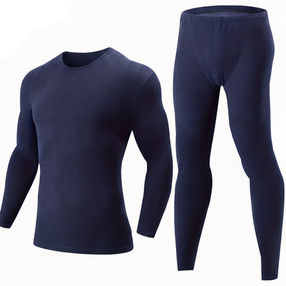 Men's thermal underwear set, long-sleeve shirt & leggings, warm two-piece outfit