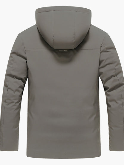 Men's Down Jacket with Hood – Winter Outdoor Quilted Jacket for Leisure & Everyday Use