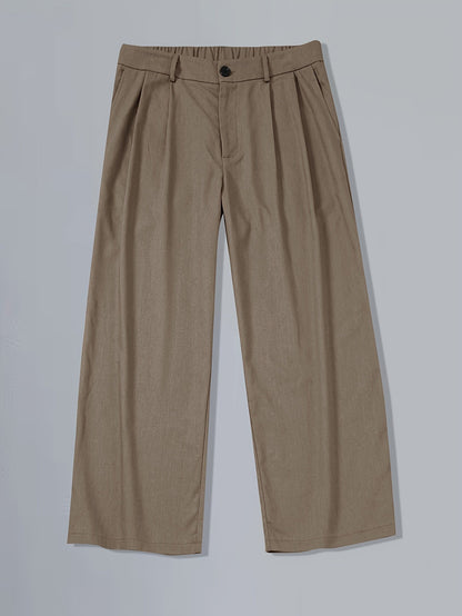 Men's Wide Pleated Trousers – Elegant Vintage Style for Everyday and Leisure Wear