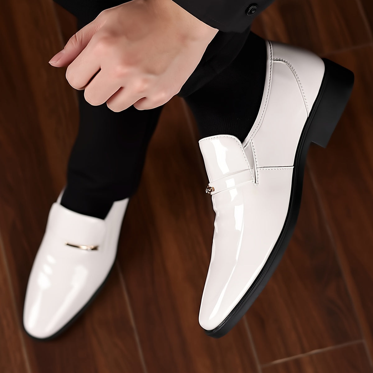 Men's Business Slippers – Elegant Glossy Look, Modern Loafers for Office & Celebrations