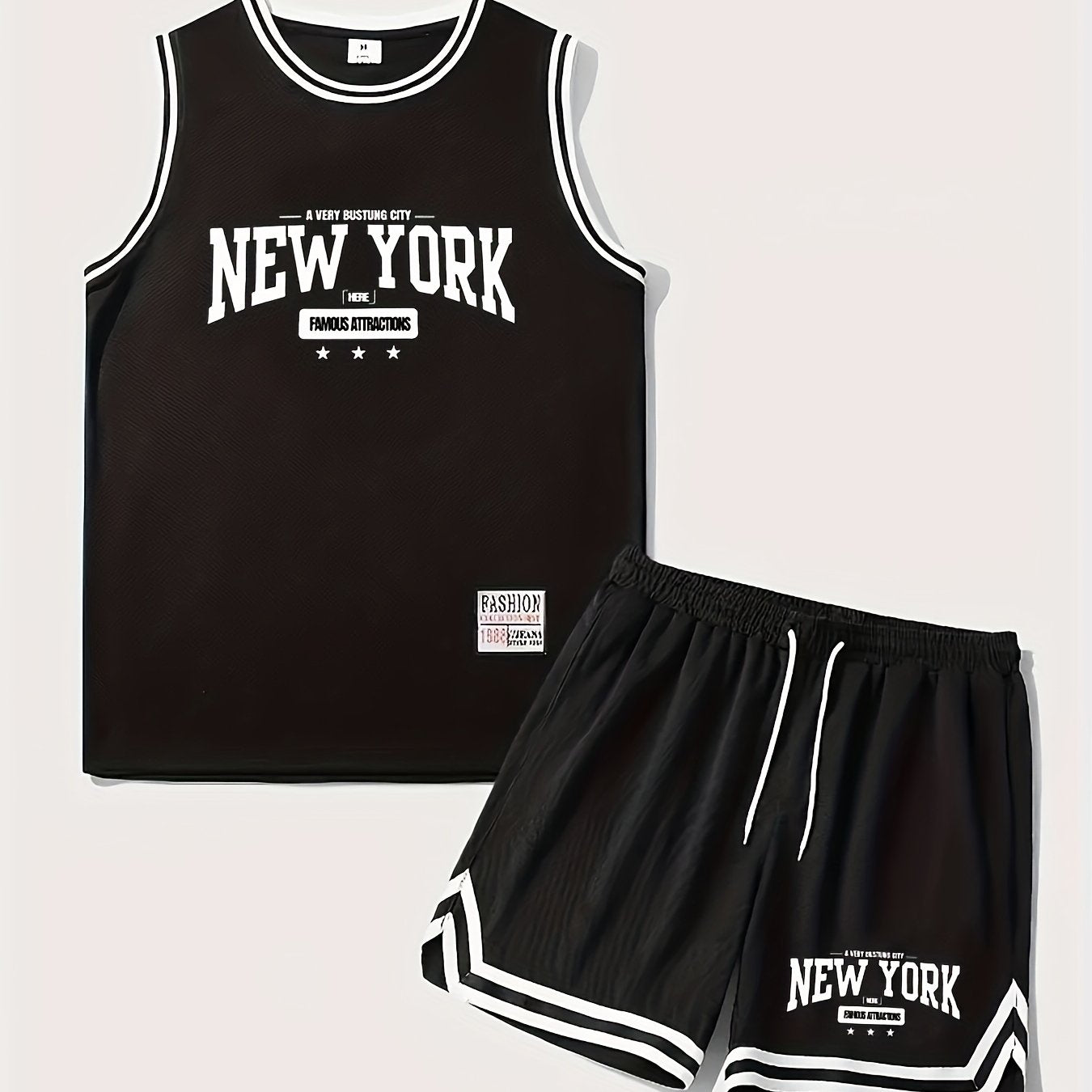 Men's Basketball Training Set New York Print Sports Outfit