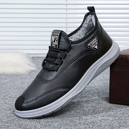 Herren Winterschuhe gefüttert, Freizeitschuhe mit Schnürung, Braun oder Schwarz
