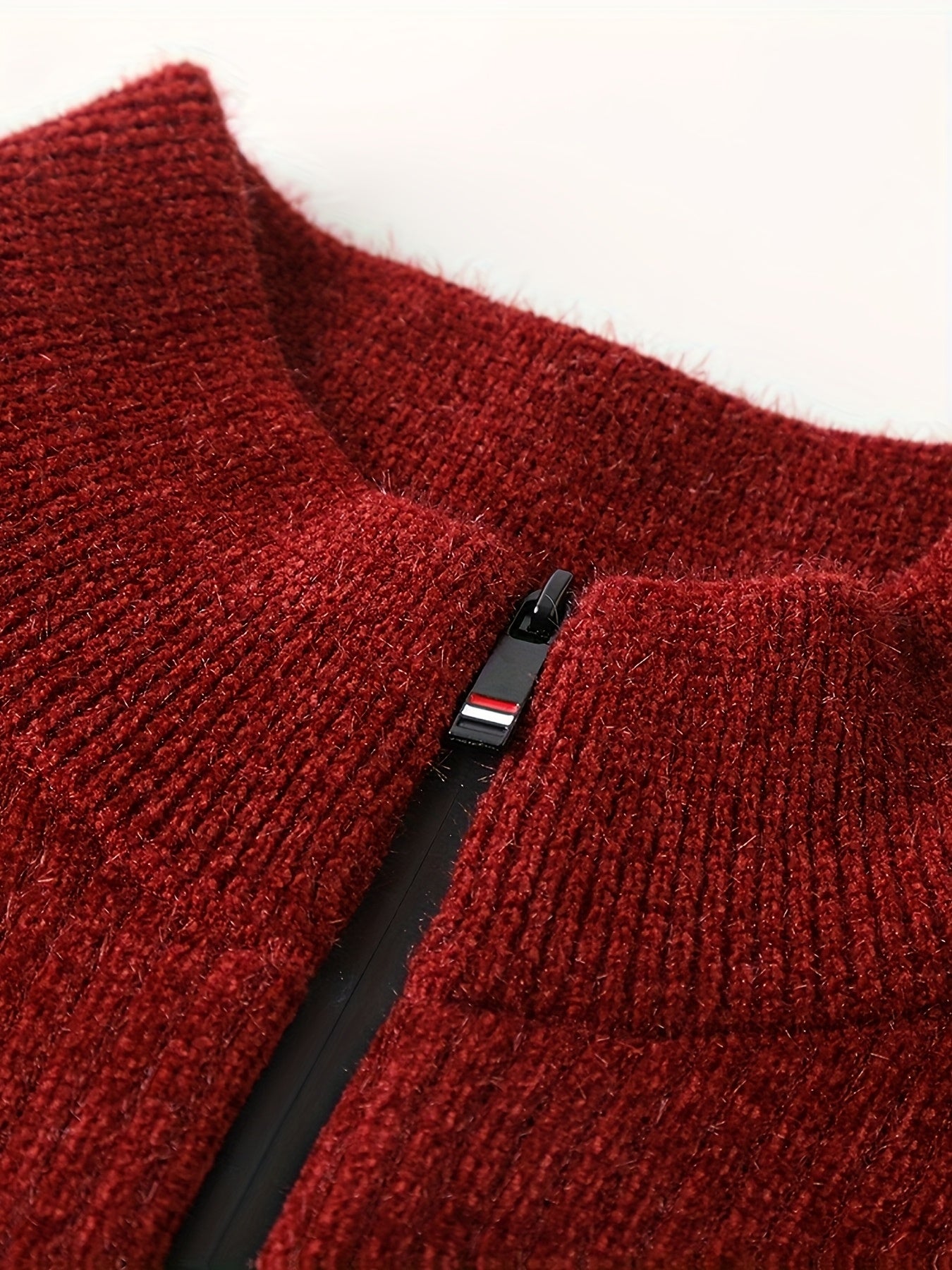Herren Halb-Reißverschluss Pullover Gerippt mit Streifen