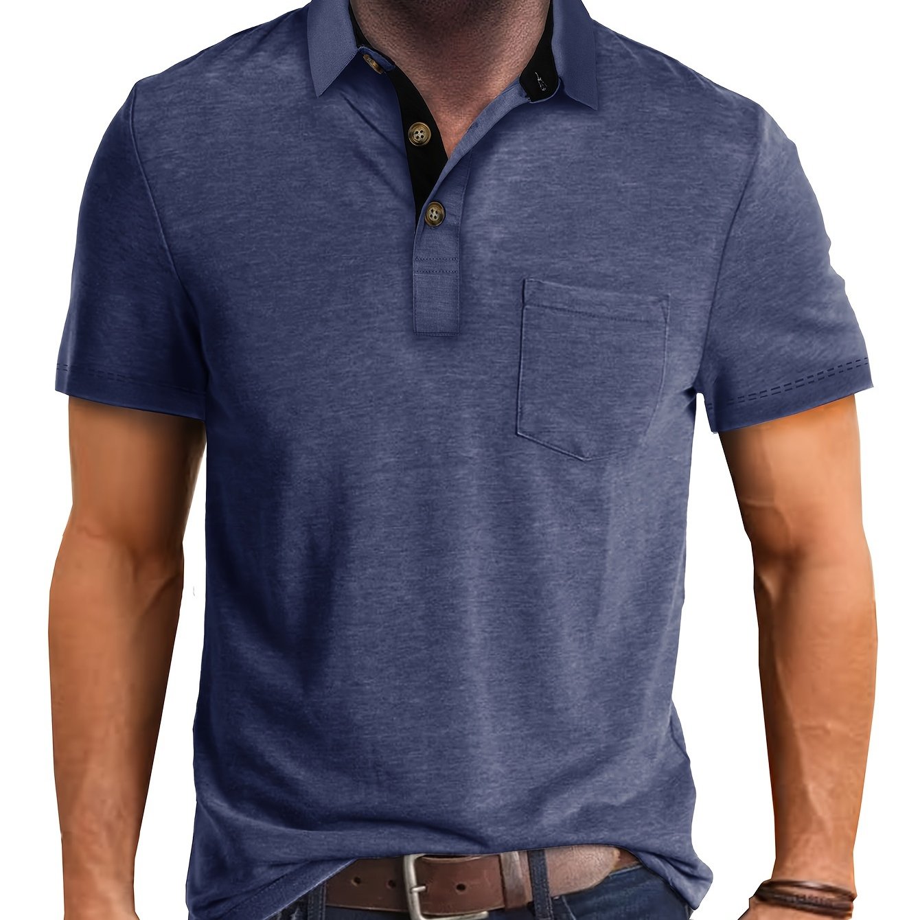 Men's Polo Shirt with Chest Pocket – Modern, Casual Polo Shirt for Everyday and Leisure Wear