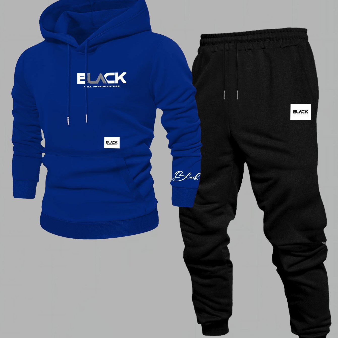 Unisex Trainingsanzug Set mit Kapuzenpullover und Jogginghose - Mehrfarbig