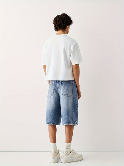 Men's Relaxed Fit Denim Bermuda Shorts – Casual Jeans Shorts in Urban Style