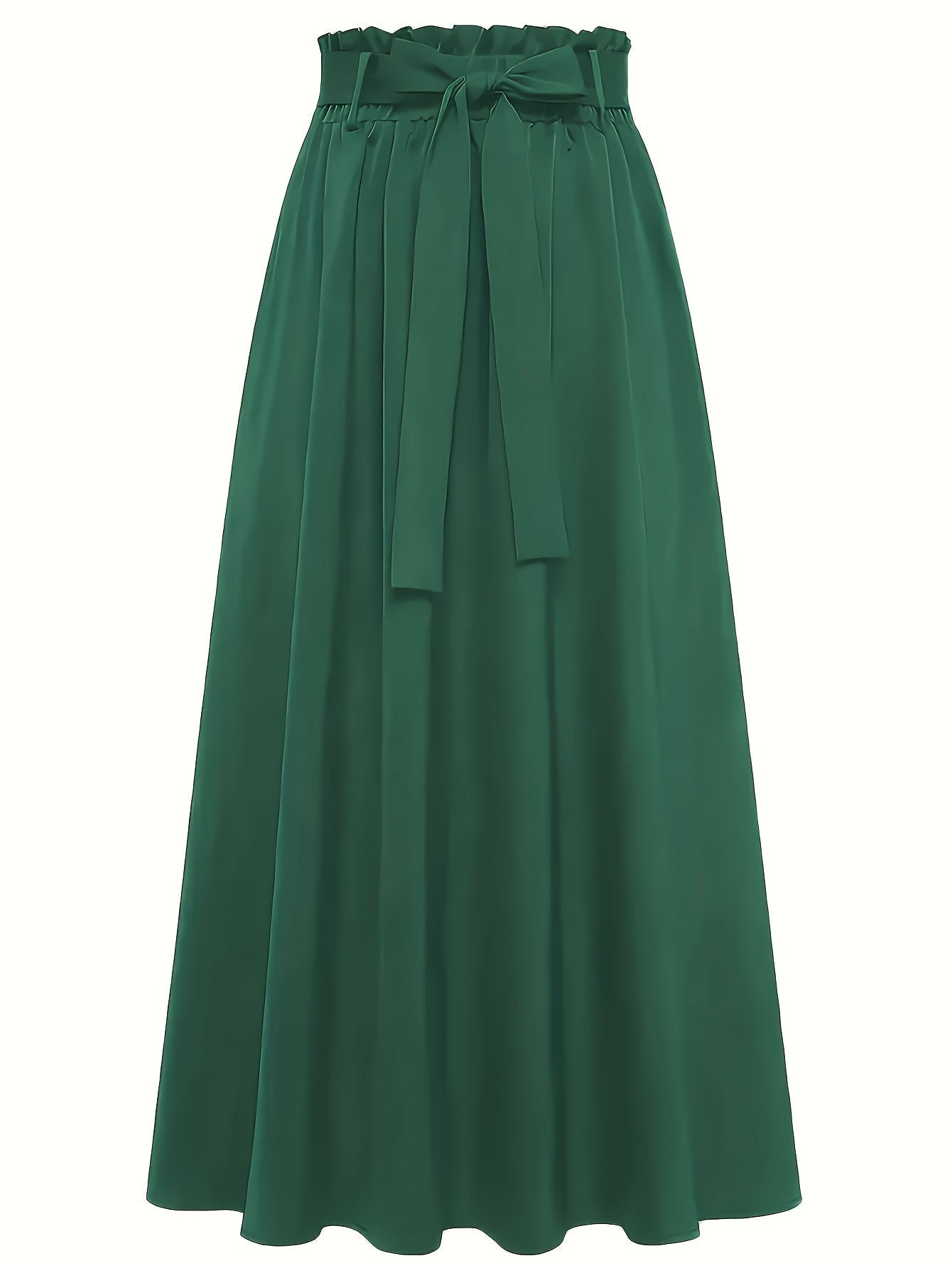Women's Maxi Skirt with High Waist and Bow – Elegant Casual Skirt for Spring and Summer