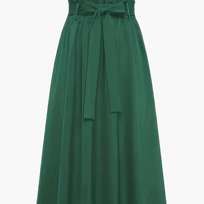 Women's Maxi Skirt with High Waist and Bow – Elegant Casual Skirt for Spring and Summer