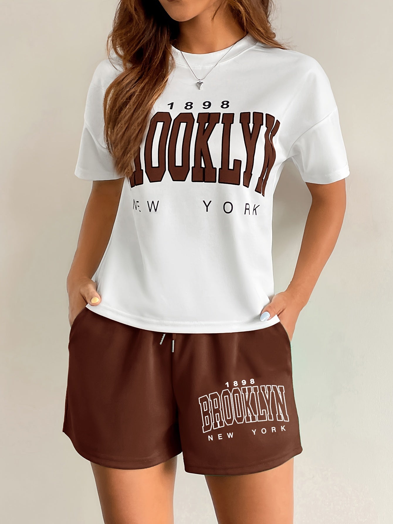 Damen Brooklyn New York Casual Lounge Set – Sportlicher Zweiteiler für Freizeit & Alltag