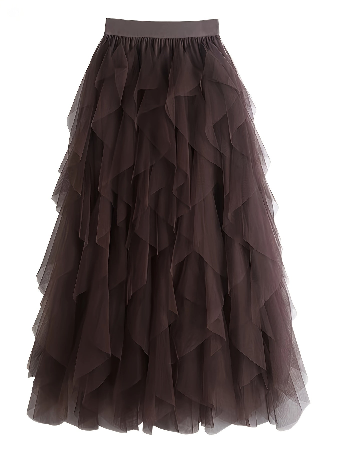 Women's Maxi Skirt with Ruffle Layers – Elegant Tulle Skirt for Formal Occasions