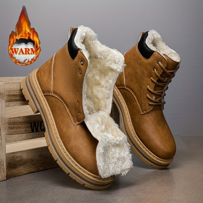 Herren Winterstiefel gefüttert Boots Schnürsenkel warme Stiefel