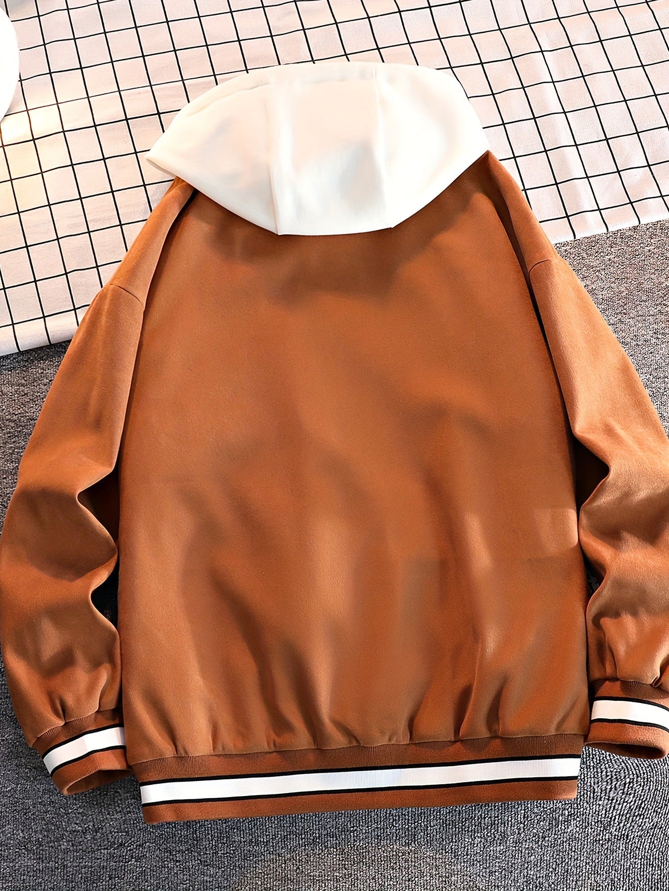 Men's varsity jacket with a hood and DREAMS lettering