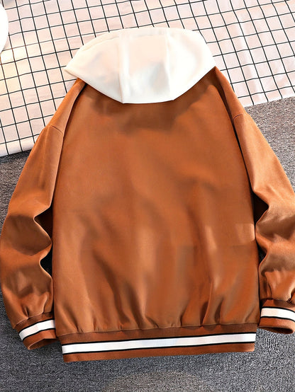Men's varsity jacket with a hood and DREAMS lettering