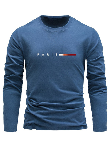 Men's long-sleeve T-shirt 3-piece set "Paris" crew neck