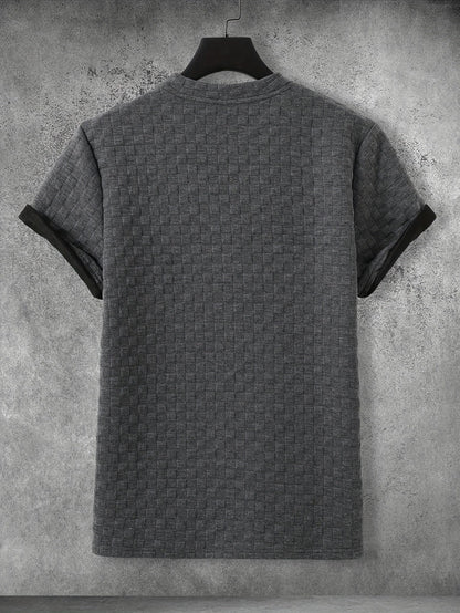 Men's Modern Short-Sleeve T-Shirt with Waffle Texture and Urban Look – Casual & Everyday Wear