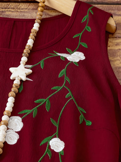 Women's Casual Dress with Embroidery and Floral Pattern – Elegant Summer Style for Everyday and Going Out