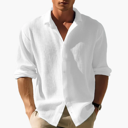 Men's long-sleeve casual shirt with turn-down collar – Modern, lightweight shirt for everyday, office & vacation