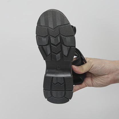 Women's Platform Sandals with Velcro Closure – Sporty Summer Look for Everyday and Leisure