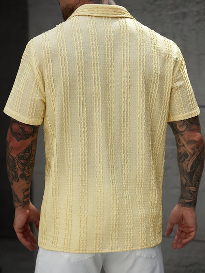 Men's Short-Sleeve Striped Shirt – Modern Summer Shirt for Leisure & Vacation